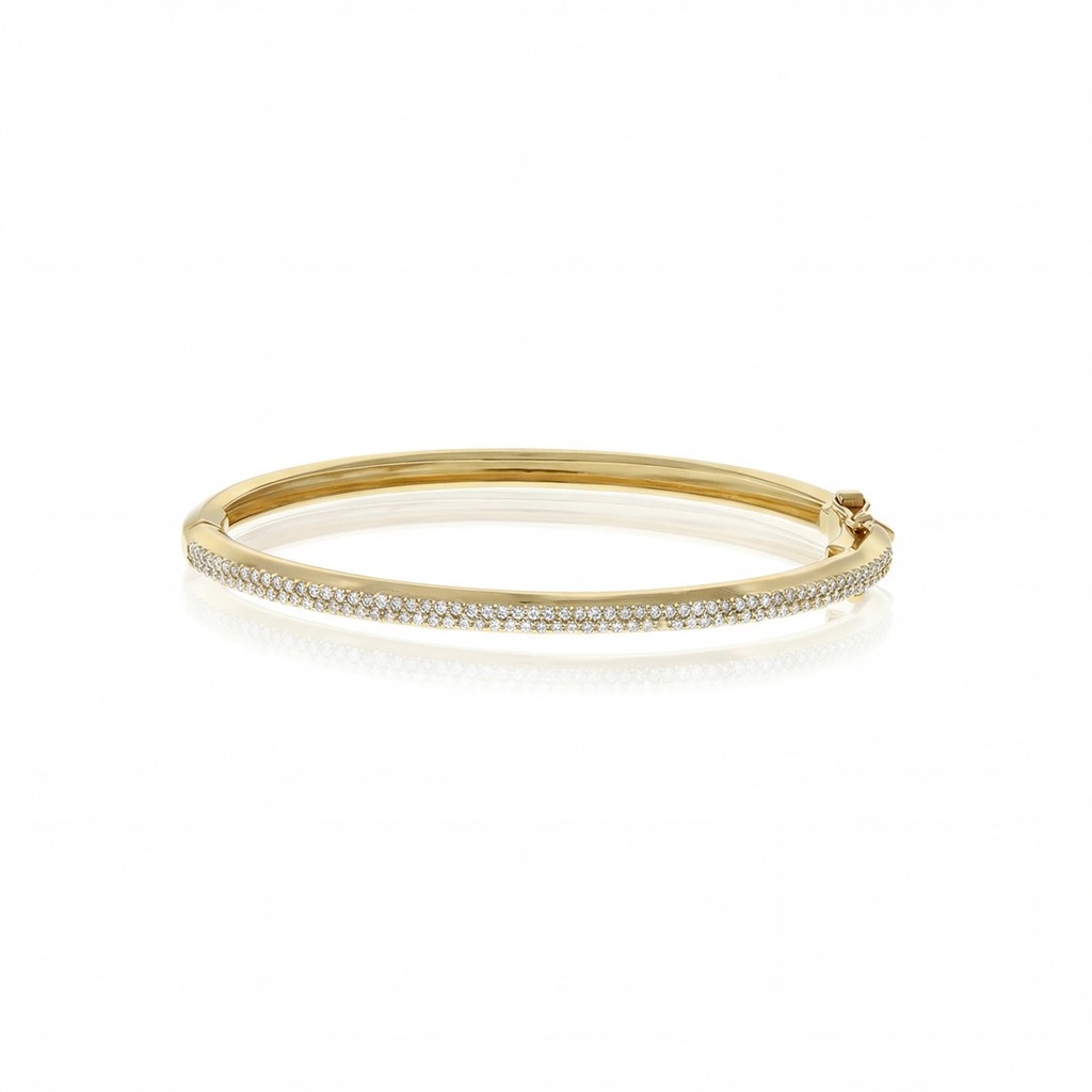 [072591] Pulseira 4,50mm 119 Brilhantes 0,92ct H SI1 13,50g Ouro Amarelo 18k - Coleção Laisa