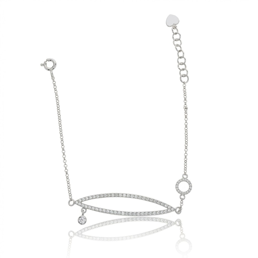 [077058] Pulseira 70 Brilhantes 0,52ct 18cm 2,52g Ouro Branco 18k - Coleção Laisa