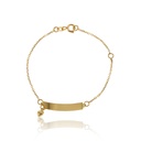 Pulseira Chapinha Corrente Cartier com Pingente Coração 13cm 1,05g Ouro Amarelo 18k - Coleção Kids