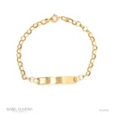 PULSEIRA CHAPINHA CORRENTE ELO PORTUGUES 14CM 1,38G OURO AMARELO18K - COLEÇAO KIDS