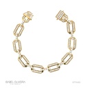 PULSEIRA COM SEGMENTOS ELO MAIOR 144 BRILHANTES 3,86CT H VS2 20,38G OURO AMARELO 18K - COLEÇAO ELOS POWER