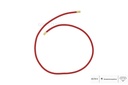 Pulseira Elastico Vermelho com Ponteira Redonda 22cm 0,80g Ouro Amarelo 18k - Coleção Kids