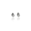 6,5-Brinco 2 Brilhantes 0,13ct 0,94g Ouro Branco 18k - Coleção Only You