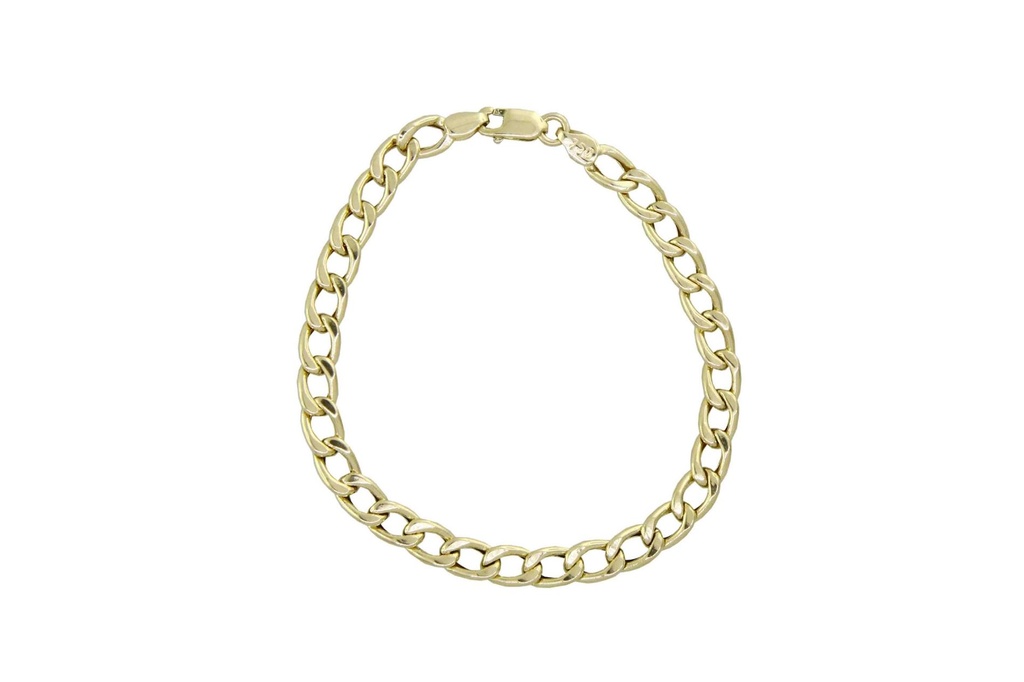 [045353] PULSEIRA ELO GROUMET INFANTIL 15CM 4,40MM LARGURA 2,60 A 2,90 G OURO AMARELO 18K  - COLEÇAO KIDS