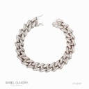 Pulseira Elos Groumet 185 Brilhantes 1,96 ct H VS2 17cm 31,20g Ouro Branco 18k - Coleção Elos Power