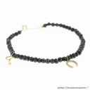 Pulseira Espinélio com Pingentes Chave e Ferradura com Brilhantes 19,5cm 6,50g Ouro Amarelo 18k - Coleção Day By Day