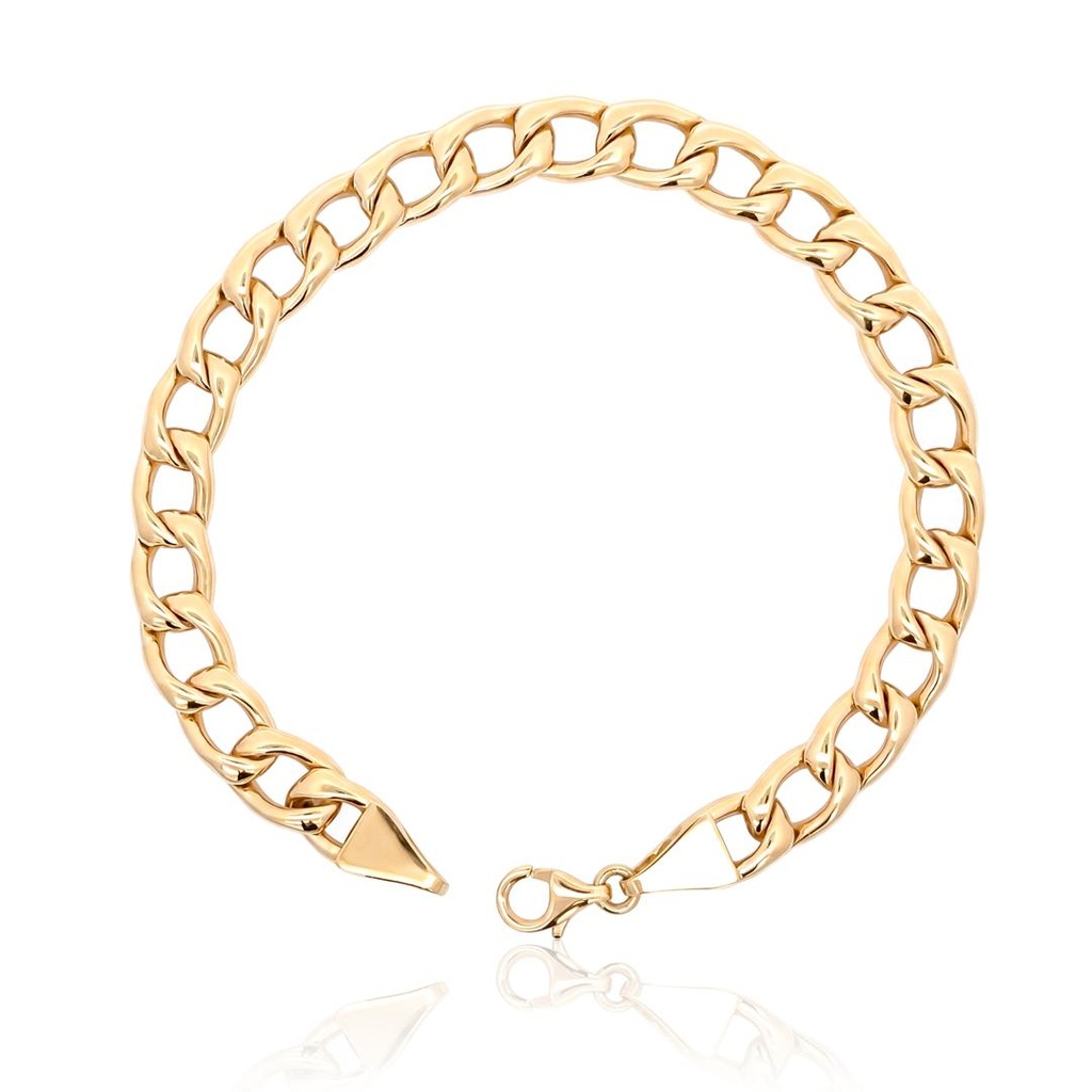 [073278] Pulseira Gg Elo Groumet Oco 20cm 11,75g Ouro Amarelo 18k - Coleção Elos Power