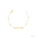 PULSEIRA INFANTIL CHAPA 4 BOLINHAS 14CM 1,05G OURO AMARELO 18K - COLEÇAO KIDS