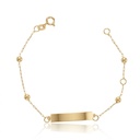 Pulseira Infantil Chapa 4 Bolinhas 13,5cm 0,96g Ouro Amarelo 18k - Coleção Kids