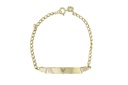 Pulseira Infantil Chapa com Corrente 14CM 1,27G Ouro Amarelo 18K - Coleçao Kids