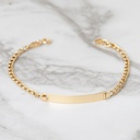 Pulseira Infantil Chapa com Corrente 14cm 1,27g Ouro Amarelo 18k - Coleção Kids