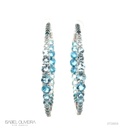 60-Argola Degradê Topázios London Sky e Swiss 24,79ct 22,42g Ouro Branco 18k