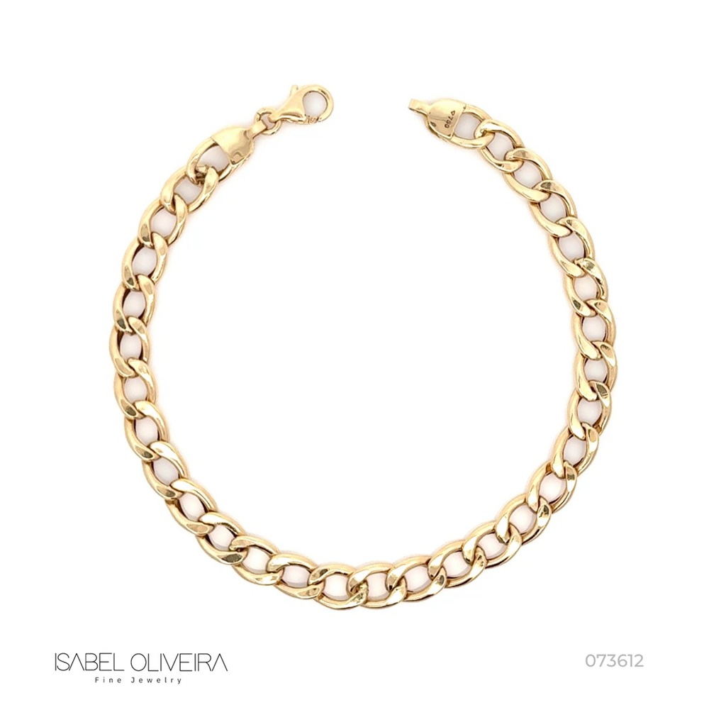 Pulseira Elo Groumet 21,5cm Ouro Amarelo 18k