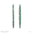 Argola 106 Esmeraldas Brasileiras 13,56ct em Ouro Branco 18k