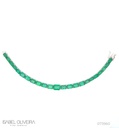Pulseira Riviera 23 Esmeraldas Brasileiras Octogonal 17,19CT 17CM 14,17G Ouro Branco 18K - Certificado Belmont - Coleçao Brazilian Emerald