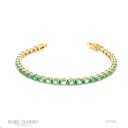 Pulseira Riviera 37 Esmeraldas Colombianas Oval 7,39CT 10,60G Ouro Amarelo 18K - Coleçao Rivieras
