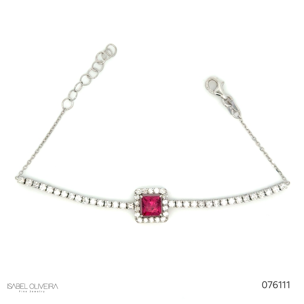 Pulseira Riviera Cartier Rubelita 1,14CT 50 Brilhantes 1,34CT G VS1 com Extensor 18CM 5,54G Ouro Branco 18K - Coleçao Rubelita