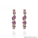 Argola 12 Rubelitas Ovais 14,85ct com Diamantes em Ouro Amarelo 18k