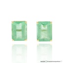 SET3-BRINCO 2 Esmeraldas Colombianas Octogonal 6,94CT 4,12G Ouro Amarelo 18K - Coleçao Colombia Emerald