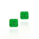 Brinco 2 Esmeraldas Colombianas Quadrada 4,20ct em Ouro Amarelo 18k