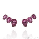 SET5-EARCUFF 6 Rubelitas Gota 7,67CT 5,73G Ouro Branco 18K - Coleçao Rubelita