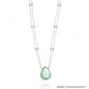 SET7-COLAR Turmalina Paraiba Gota 13,90CT 78 Brilhantes 0,41CT 12 Pastilhas Duplas 0,36CT G VS2 45CM 11,00G Ouro Branco 18K - Certificado Ibgm ID8032/SP2022  - Coleçao Caribbean Blue