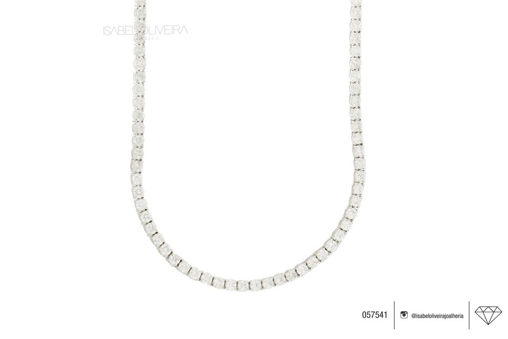 7-COLAR Riviera 146 Brilhantes 10,04CT 43CM 19,50G Ouro Branco 18K - Coleçao Rivieras