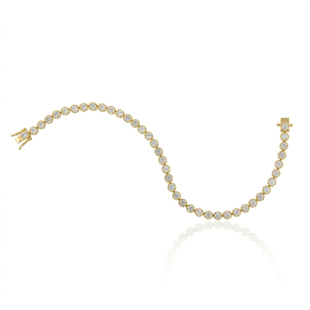 7-PULSEIRA RIVIERA 41 BRILHANTES 2,99CT 17CM 5,63G OURO AMARELO 18K - COLEÇAO RIVIERAS