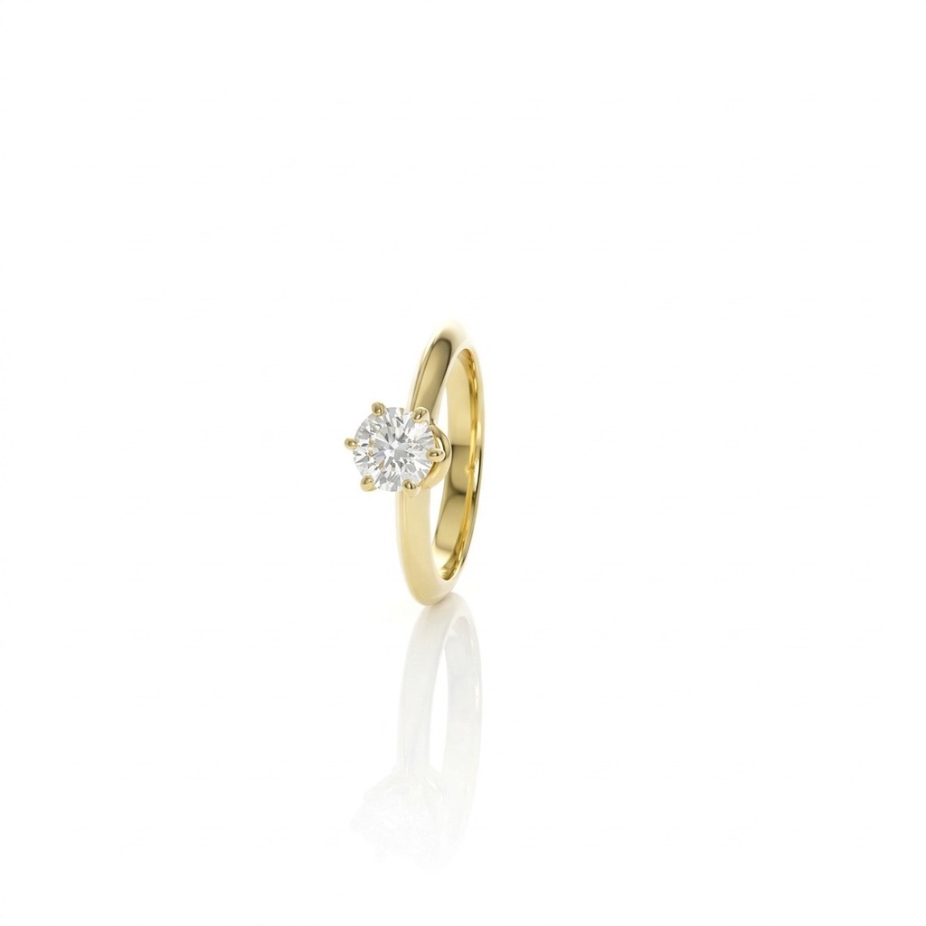 [068104] 70-Anel Solitário Brilhante 0,73ct H VVS2 4,43g Ouro Amarelo 18k - Certificado EGL1701263929