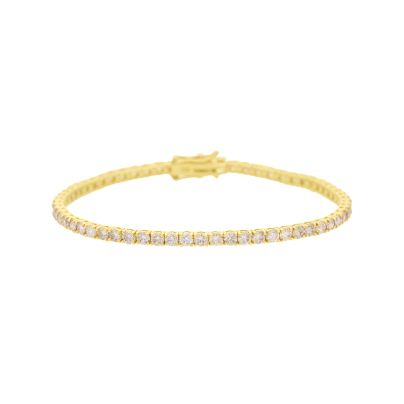 8-Pulseira Riviera 62 Brilhantes 5,23ct 18cm 10,30g Ouro Amarelo 18k - Coleção Rivieras