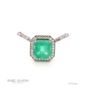 Pingente Tira e Poe Esmeralda Octogonal 11,48ct 36 Brilhantes 1,15ct H VS2 7,87g Ouro Branco 18k - Coleção Colômbia Emerald
