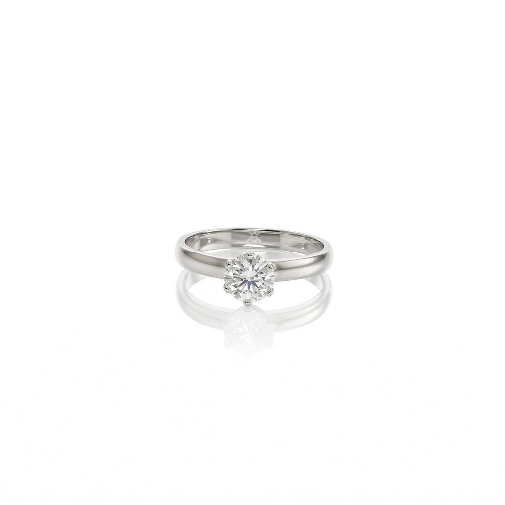 80-ANEL Solitario 0,80CT G VS2 3,00G Ouro Branco 18K - Egl 1701788537 - Coleçao Only You