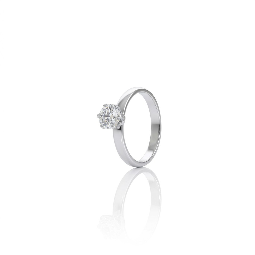 [075189] 80-Anel Solitário 0,80ct g VS2 3,00g Ouro Branco 18k - EGL 1701788537 - Coleção Only You