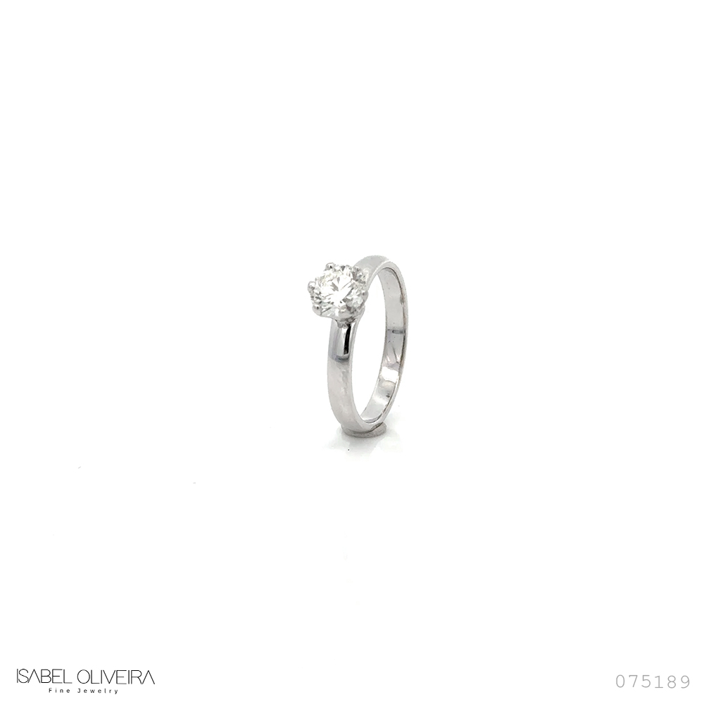 [075189] 80-Anel Solitário 0,80ct g VS2 3,00g Ouro Branco 18k - EGL 1701788537 - Coleção Only You
