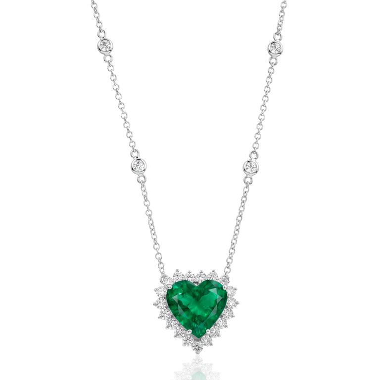 [077409] Colar Colombia Emerald 4,95 ct · Ouro Branco 18k