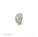 Anel Dedinho Bombê com Diamante Coração 1,53ct 72 Brilhantes 1,56ct H VS2 5,90g Ouro Branco 18k - Coleção Pavê