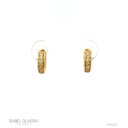 ARG02BRIAP-Argola 9,50mm Diâmetro 1 Fileira com Meia Cravação 14 Brilhantes 0,12ct H VS2 1,74g Ouro Amarelo 18k - Coleção Argolas Fashion