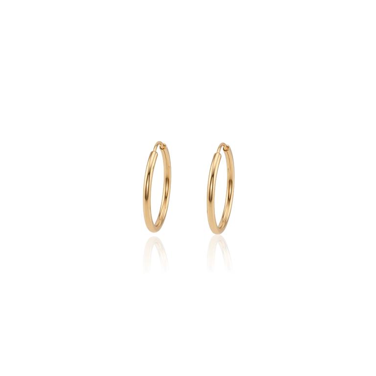 Argola 13mm 0,48g Ouro Amarelo 18k - Coleção Argolas Daily