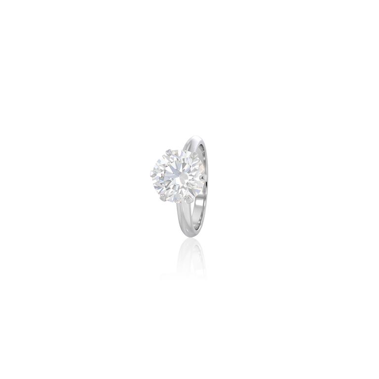 [077718] 405-Anel Solitário 6 Garras Brilhante 4,00ct K SI2 4,63g Ouro Branco 18k - GIA 1538403464 - Coleção Only You