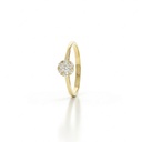 Anel Botão 6mm com 7 Diamantes 0,23ct em Ouro Amarelo 18k