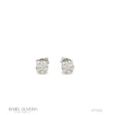 Brinco Botão 6mm com 14 Diamantes 0,46ct em Ouro Branco 18k
