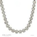 Colar Riviera Degrade Cravaçao Invisivel 196 Brilhantes 6,92CT G VS1 com Extensor Bolinha 40CM 35,91G Ouro Branco 18K