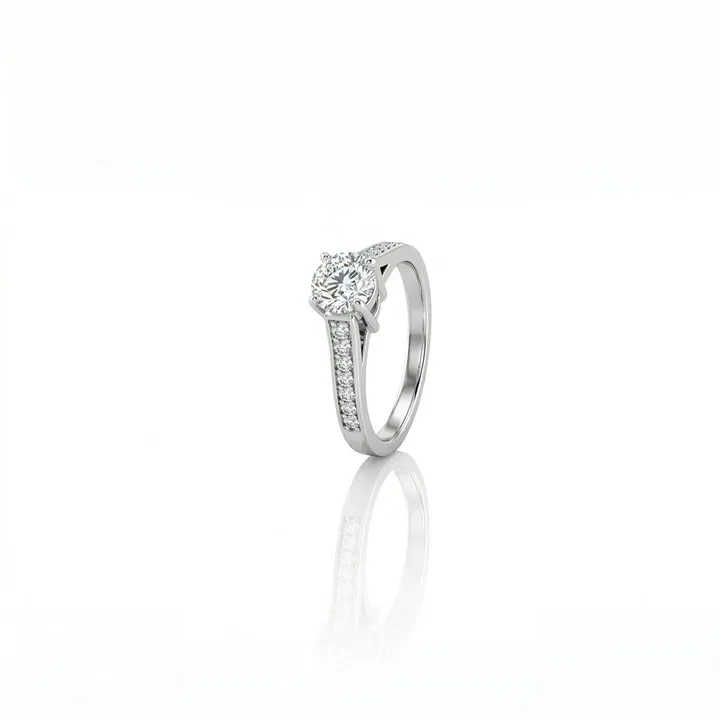 80-ANEL Solitario Brilhante 0,80CT G VS1 16 Brilhantes 0,26CT H VS2 3,96G Ouro Branco 18K - Egl 1701795333 - Coleçao Only You