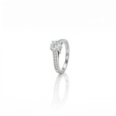 80-Anel Solitário Brilhante 0,80ct g VS1 16 Brilhantes 0,26ct H VS2 3,96g Ouro Branco 18k - EGL 1701795333 - Coleção Only You