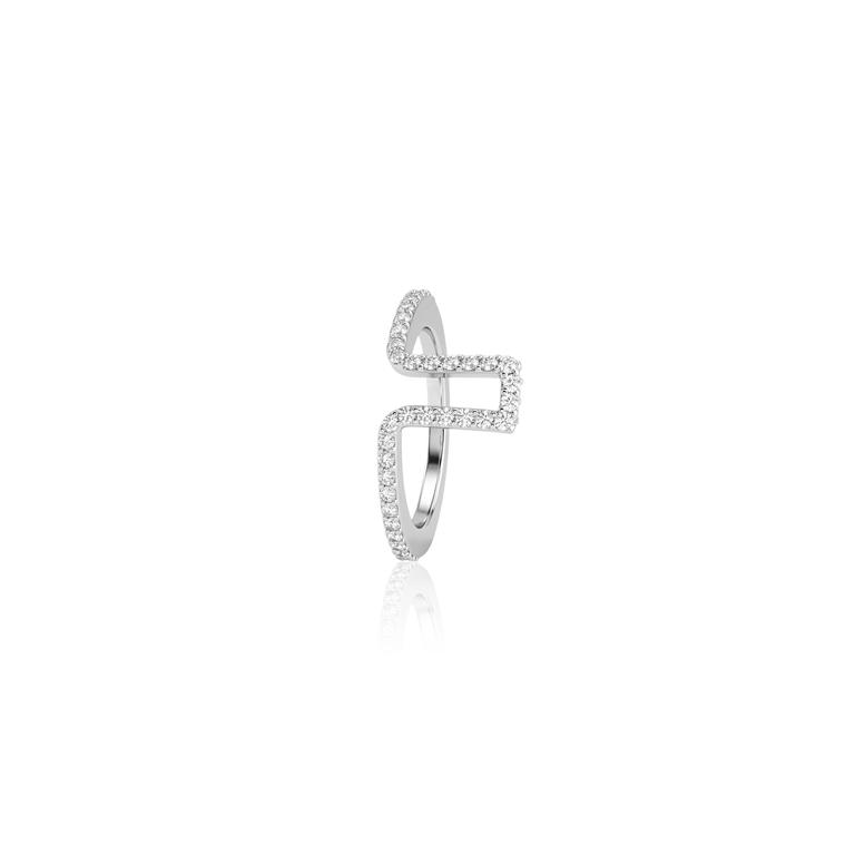 [077496] Case Tam 8 para Oura Ring 4 36 Brilhantes 0,52ct H VS2 4,39g Ouro Branco 18k - Coleção Laisa