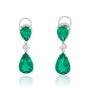 Brinco 4 Esmeraldas Brasileiras Gota 15,06ct com Diamantes em Ouro Branco 18k