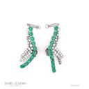Earcuff 20 Esmeraldas Brasileiras Oval 7,19CT 82 Brilhantes 4,55CT H VS2 19,59G Ouro Branco 18K - Coleçao Brazilian Emerald