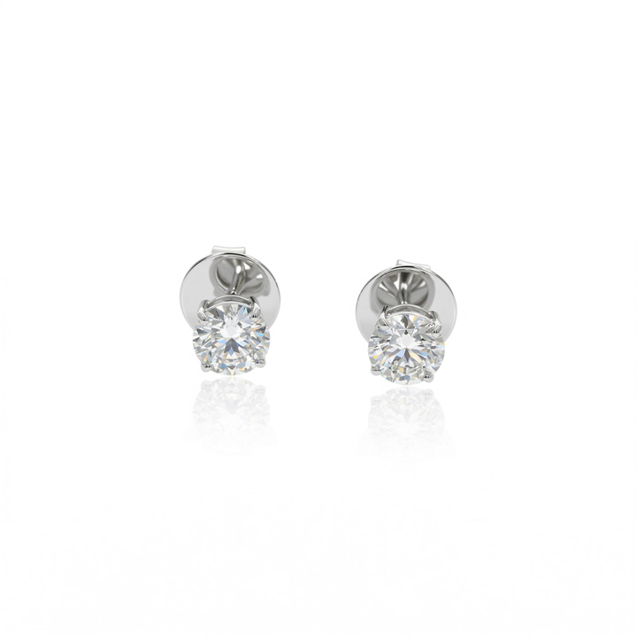 80-Brinco Solitário 2 Brilhantes 1,60ct g VS1 2,16g Ouro Branco 18k - EGL 1701728127/1701779335 - Coleção Only You