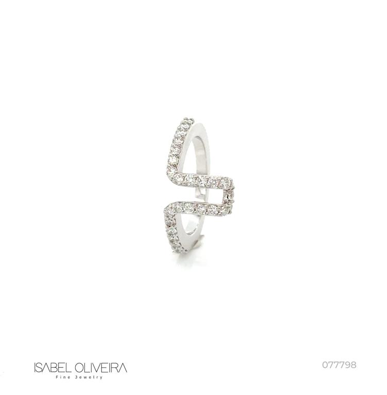 Case Tam 9 para Oura Ring 4 27 Brilhantes 0,88CT H VS2 7,58G Ouro Branco 18K - Coleçao Laisa