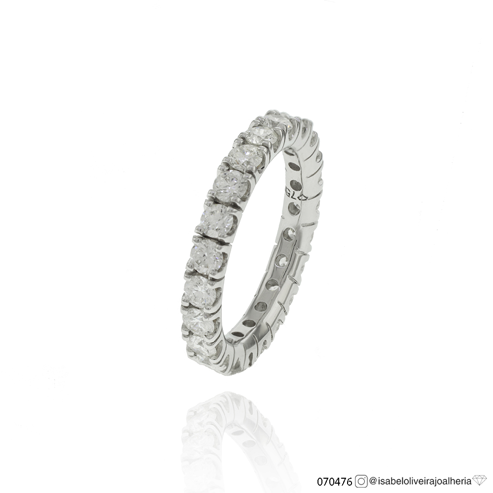 [070476] 9-Alianca Inteira 22 Brilhantes 2,02ct g VS1 4,28g Ouro Branco 18k - Coleção Soulmates